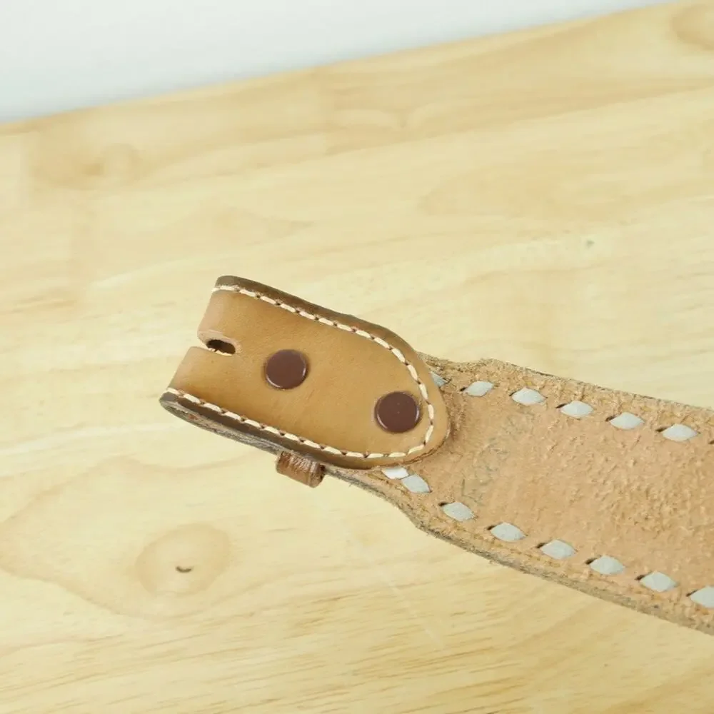 Vintage Tony Lama Western Belt‎ Tooled Leather CRITT Painted Cowboy Size 30 USA